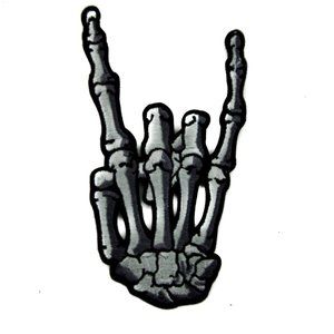 COPY - Skeleton Hand Horns Up Patch Embroidered Iron on